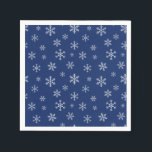 Servilleta De Papel Snowflakes navy blue background<br><div class="desc">Snowflakes navy blue background</div>