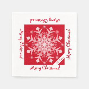 Servilleta De Papel Snowflakes Snowflakes Red Holiday Paper Napkins