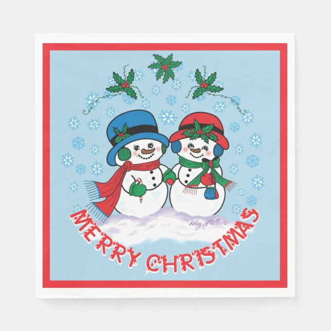 Servilleta De Papel Snowman (Anverso)