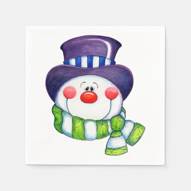 Servilleta De Papel Snowman (Anverso)
