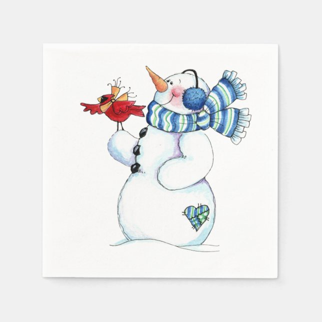Servilleta De Papel Snowman (Anverso)