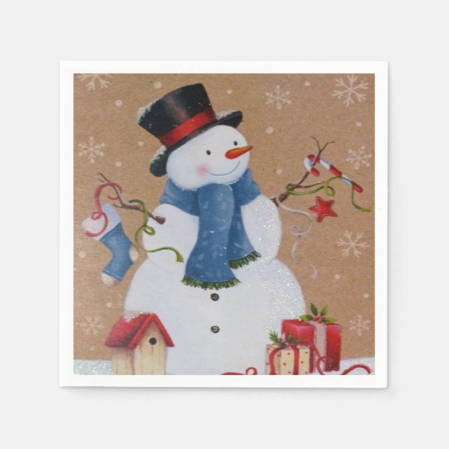 Servilleta De Papel Snowman (Anverso)