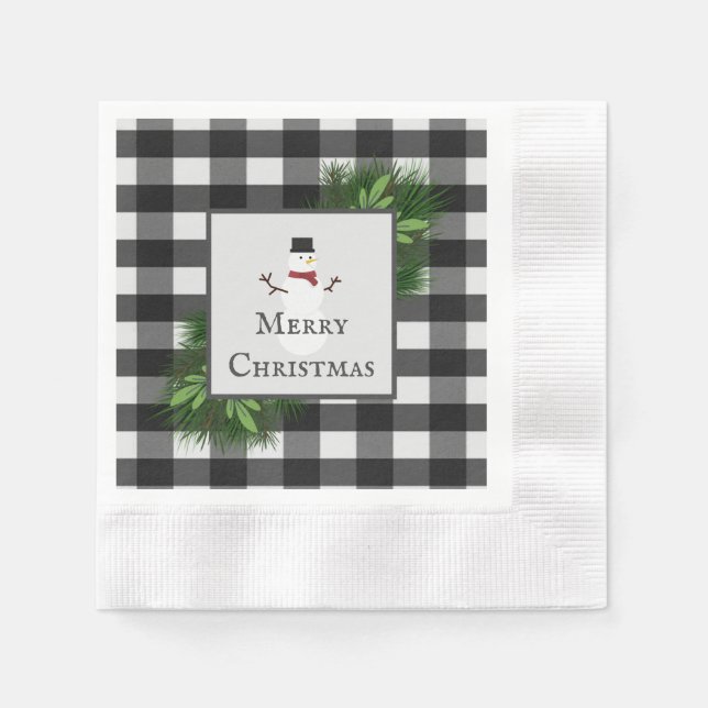 Servilleta De Papel Snowman Buffalo Placa Papel Napkin (Anverso)