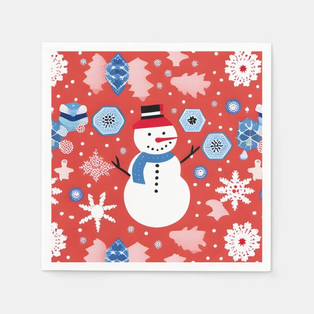 Servilleta De Papel Snowman Chillin' (Anverso)