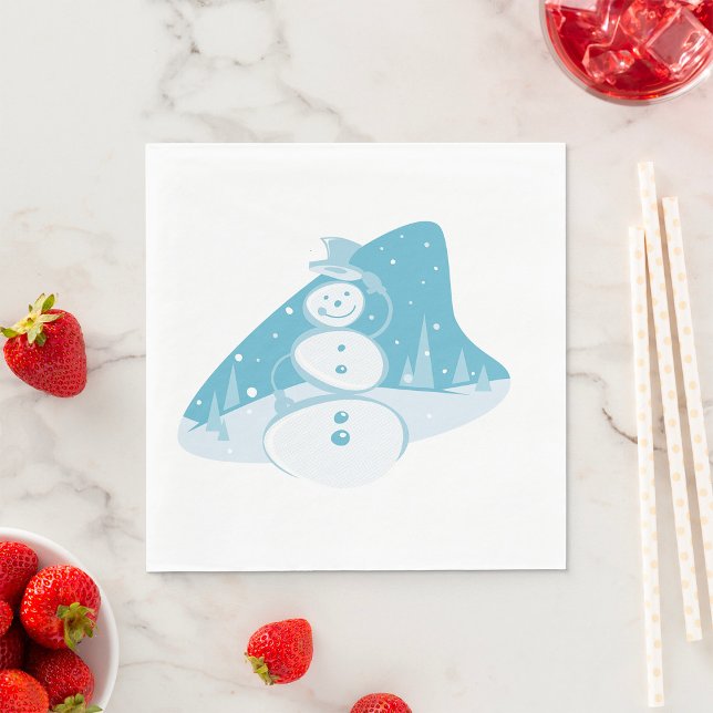 Servilleta De Papel Snowman Con Un Sombrero Superior (Subido por el creador)