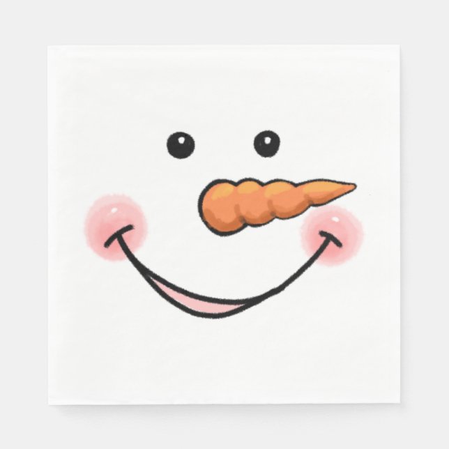 Servilleta De Papel Snowman Face Carrot Nose Napkin (Anverso)