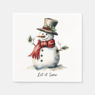 Servilleta De Papel Snowman Napkin Editable