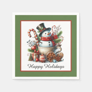 Servilleta De Papel Snowman navidad café Snowman