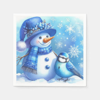 Servilleta De Papel Snowman Paper Napkin