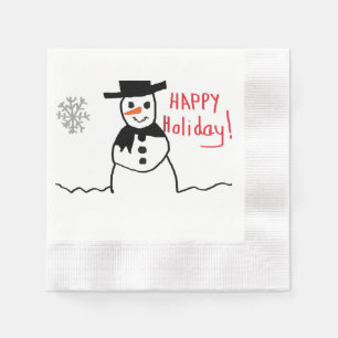 Servilleta De Papel Snowman Paper Napkin
