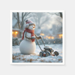 Servilleta De Papel Snowman presiona a una vieja motocicleta de presió