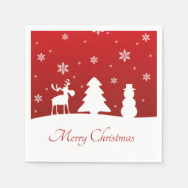 Servilleta De Papel Snowman, reno de árbol de Navidad