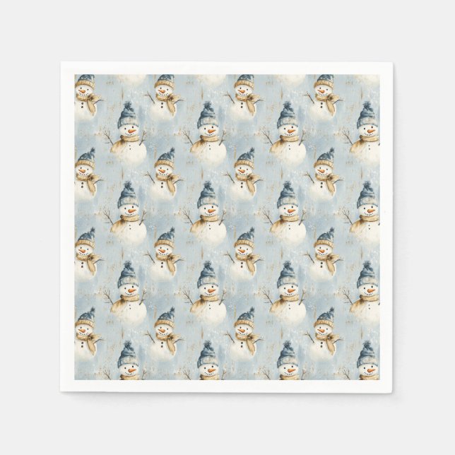 Servilleta De Papel Snowman Serenade (Anverso)