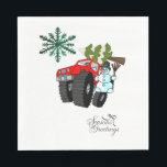 Servilleta De Papel Snowman Truck Merry Christmas Tree Napkins<br><div class="desc">Navidades Papeles Napkins Algo para todos ofrece artículos personalizados especialmente para usted diseñado para realzar la belleza de su hogar o de un ser querido. Este adorno de círculo de Navidades de diseño único impresionará a sus amigos y familiares. A la gente le gusta beber su chocolate caliente o café...</div>