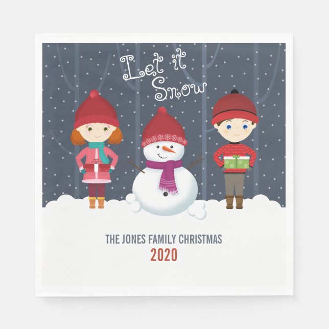 Servilleta De Papel Snowman Winter Wonderland (Anverso)