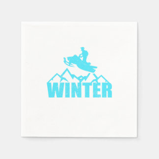 Servilleta De Papel Snowmobile Silhouette Snowmobiling Rider Winter