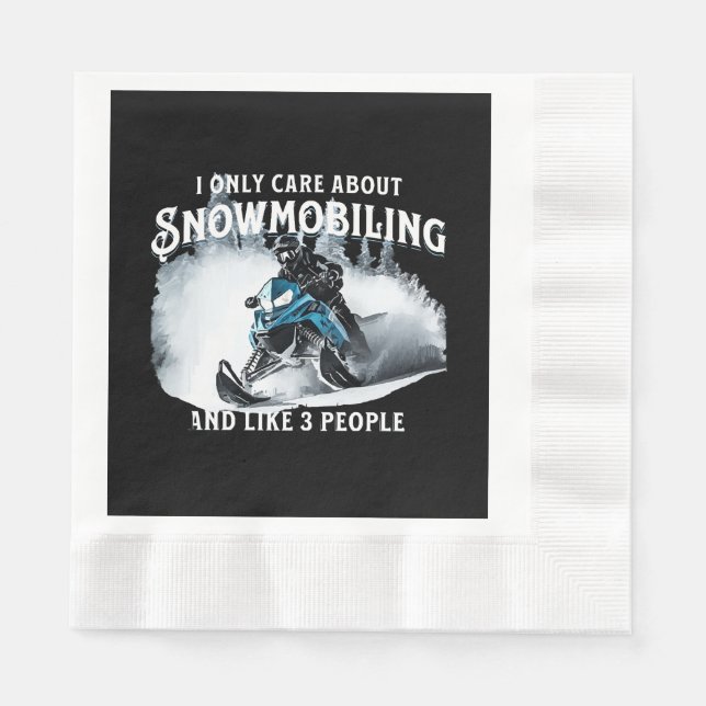 Servilleta De Papel Snowmobling Funny Snowmobile (Anverso)