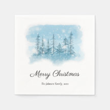 Snowowley Winter Merry Christmas Paper Napkins