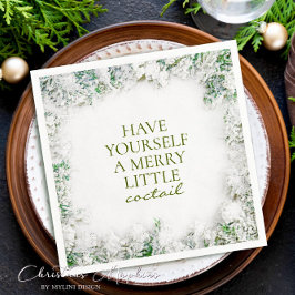 Servilleta De Papel Snowowowly Merry Little Cocktail Navidades Napkins