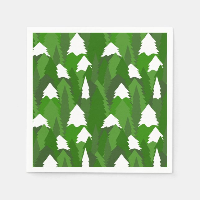 Servilleta De Papel Snowy Pine Forest (Anverso)