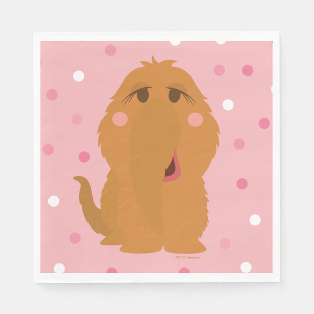 Servilleta De Papel Snuffleupagus Pink Polka Dot Pattern (Anverso)