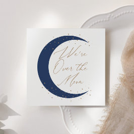 Servilleta De Papel Sobre el Baby Shower de Moon Navy Blue Boy
