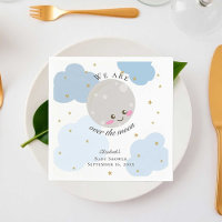 Sobre la luna Baby Shower Kawaii Blue Cute Pastel