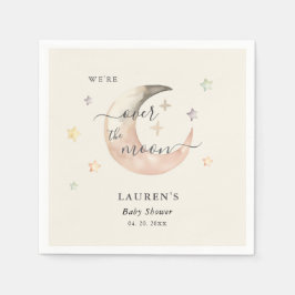 Servilleta De Papel Sobre La Luna Boho Fiesta Celestial de Baby shower