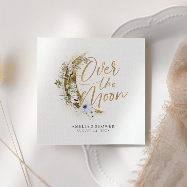 Servilleta De Papel Sobre la luna Boho Oro Polvo y Nubes (Subido por el creador)