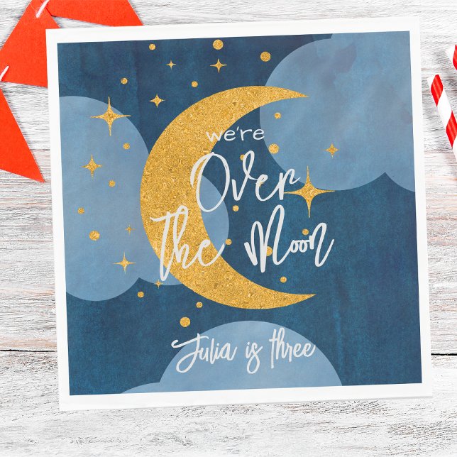 Servilleta De Papel Sobre la luna brillantes niños lunares Cumpleaños (Subido por el creador)