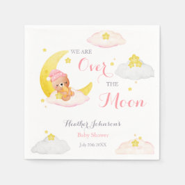 Servilleta De Papel Sobre la luna Chica Baby Shower
