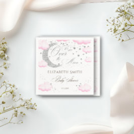 Servilleta De Papel Sobre la luna Chica rosado Baby Shower