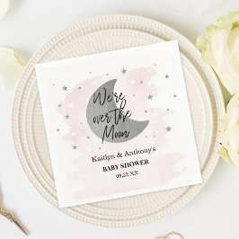 Servilleta De Papel Sobre la luna | Chicas Baby Shower Napkins