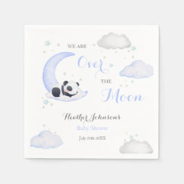 Servilleta De Papel Sobre La Luna El Panda Bear Baby Shower