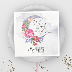 Servilleta De Papel Sobre la luna flores baby shower