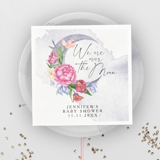 Servilleta De Papel Sobre la luna Flores bebé ducha (Subido por el creador)