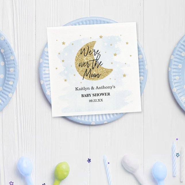 Servilleta De Papel Sobre la luna | Niños Baby Shower Napkins (Subido por el creador)