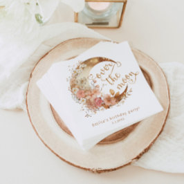 Servilleta De Papel Sobre la luna oro floral chica cumpleaños