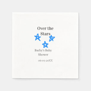 Servilleta De Papel Sobre las estrellas azul gris bebé nombre fecha el