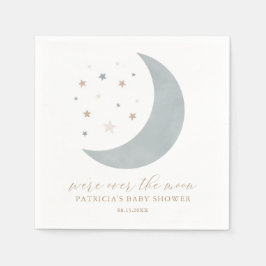 Servilleta De Papel Sobre las servilletas Baby Shower de Moon Blue Boy