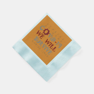 Servilleta De Papel Sobreviviremos a COVID-19 - Fuerza y resiliencia