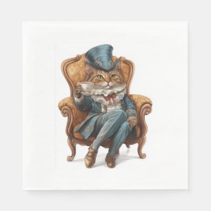 Servilleta De Papel Sociedad de Gatos Elegantes � Gatito Real Victoria