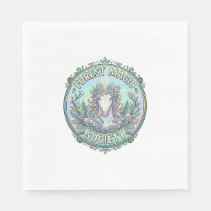 Servilleta De Papel Sociedad de Magia del Bosque de Unicornios Diseño 
