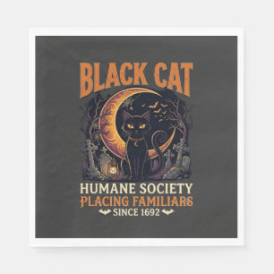 Servilleta De Papel Sociedad Humanitaria del Gato Negro Halloween Luna