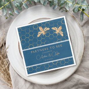 Servilleta De Papel Socios para ser indigo y ducha de bodas honeycomb