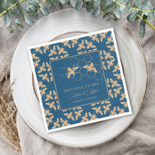 Servilleta De Papel Socios para ser indigo y ducha de bodas honeycomb