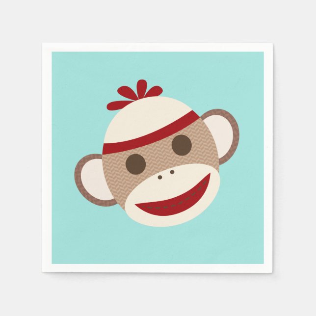 Servilleta De Papel Sock Monkey Napkins (Anverso)