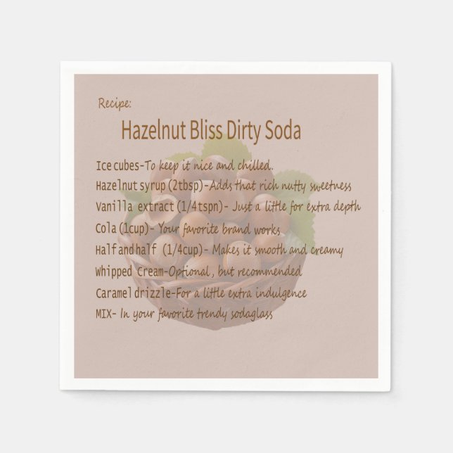 Servilleta De Papel Soda Sucia Hazelnut Napkin (Anverso)