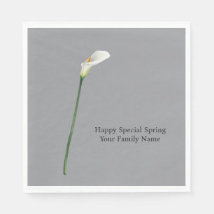 Servilleta De Papel Sofisticado Minimalista Clavel Blanco Compañero