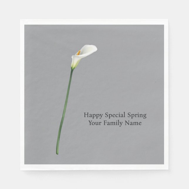 Servilleta De Papel Sofisticado Minimalista Clavel Blanco Compañero (Anverso)